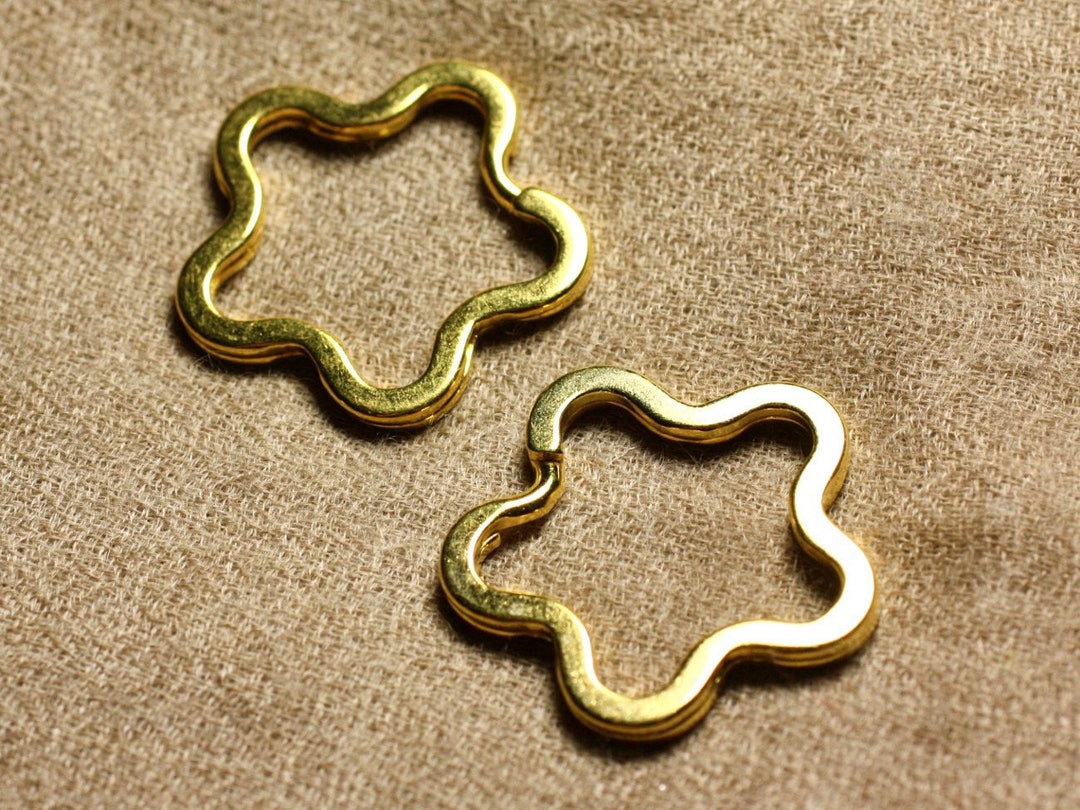 4pc - Gold-plated Metal Flower Keyrings 34mm 4558550002068 - Etsy