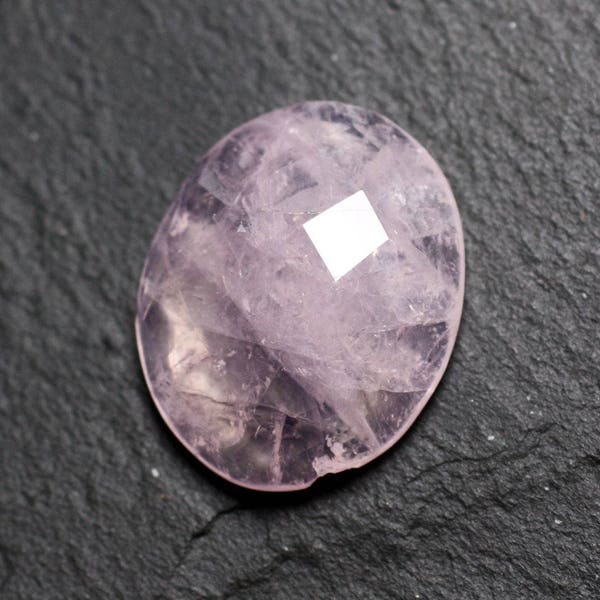 Stone - faceted Rose Quartz cabochon oval 21x12mm N10 - 4558550086310