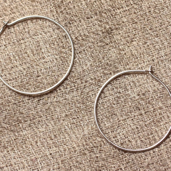 925 Sterling Silver Hoop Earrings 22mm - 1 Pair 4558550023346