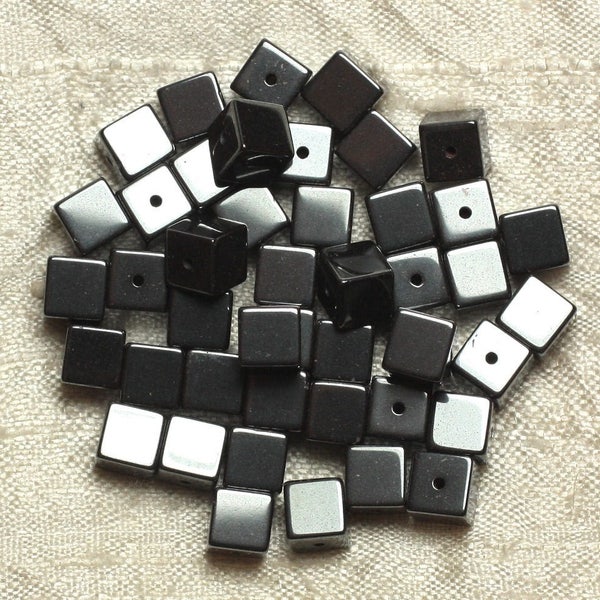 20pc - Perles de Pierre - Hématite Cubes 6mm  4558550035004