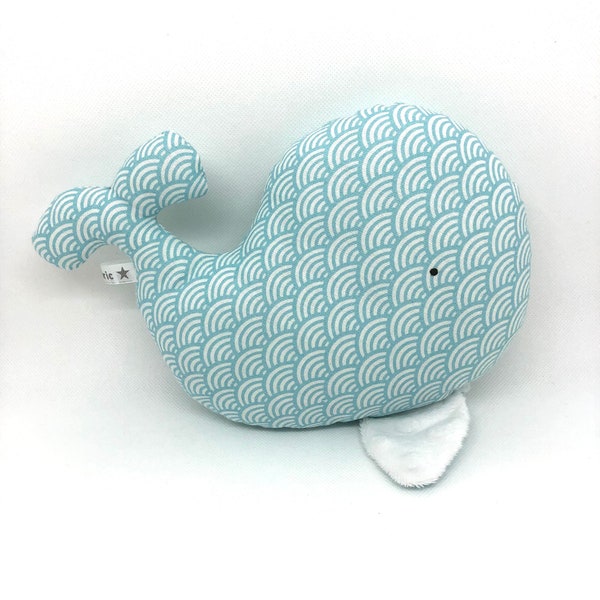 Baleine peluche bleu et minky tout doux