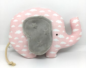 Cloud pink elephant plush toy and ultra soft gray ears