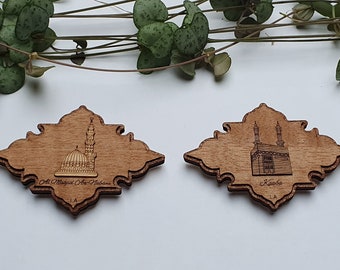 Islamic Fridge Magnet Set of 2 - Al-Masjid an-Nabawī & Kaaba Magnet