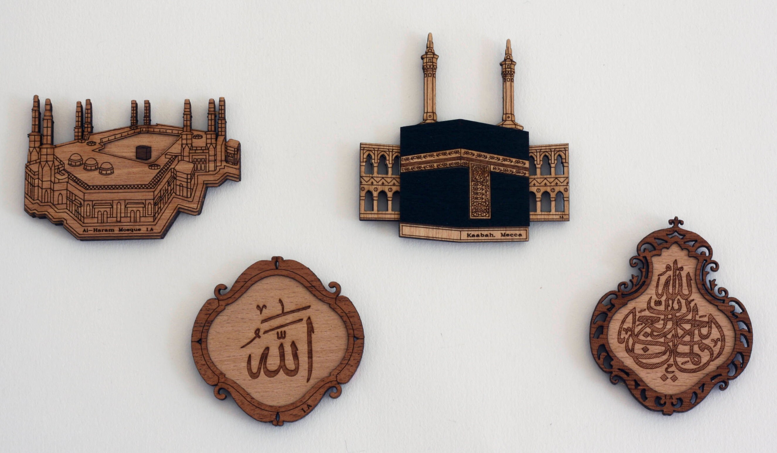 Set of 4 Islamic Fridge Islamic Gift Real Wood Etsy UK
