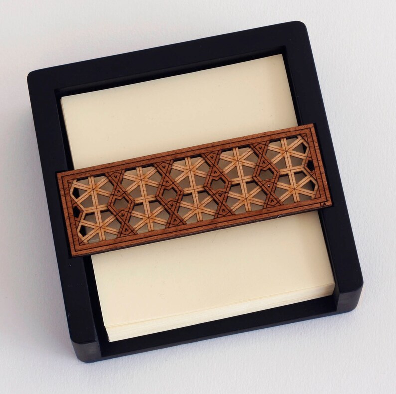 Luxury Wooden Memo Pad Holder With Note / Telephone Pad Desk Organiser