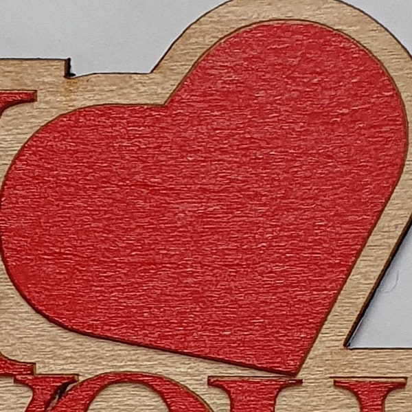 I Love You Magnet - Triple layer fridge magnet made from ethically sourced real wood veneer - Say it with words!