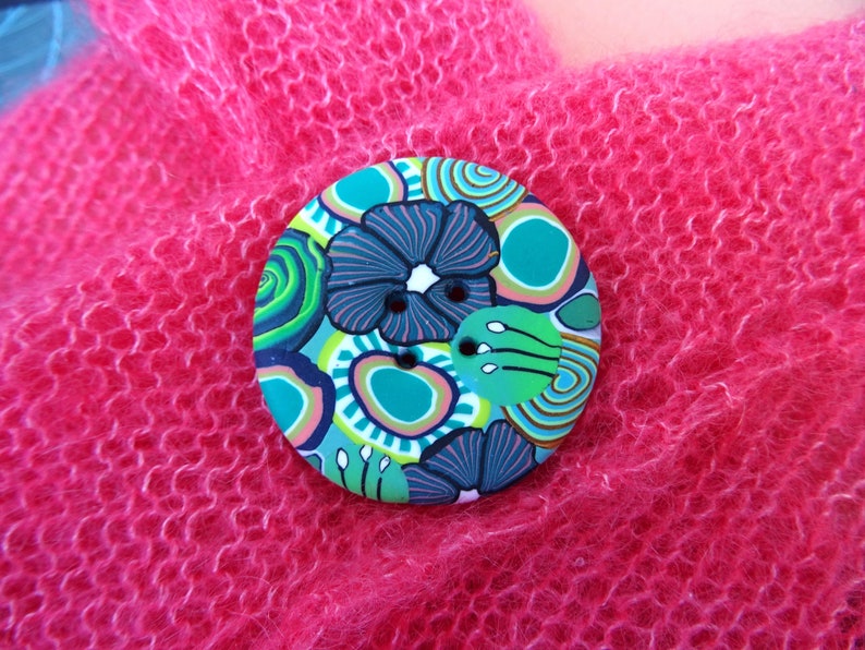Handmade green buttons, several shapes and sizes to choose from image 5