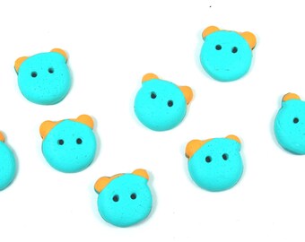 Petits boutons oursons 15 mm (0.59 "), lot de 8, pour les bébés et les enfants