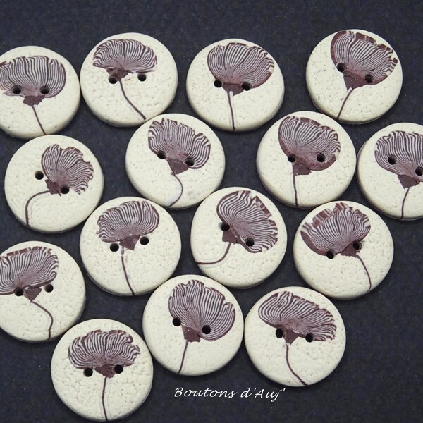 Ginkgobladknappar - 2 cm (0,78 tum) - set om 4, 5 och 6 - handgjorda