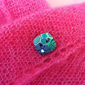 Handmade green buttons, several shapes and sizes to choose from image 6