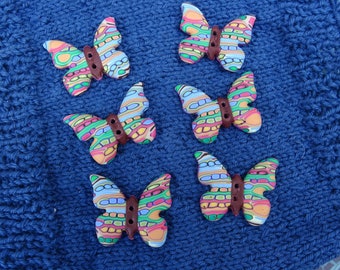 Boutons décoratifs  papillons, faits à la main, lots de 2