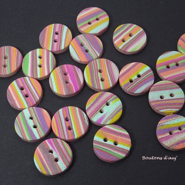 Round striped buttons 2 cm (0.78"), sets of 4 or 5