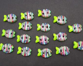 Kleine Fisch-Nähknöpfe, für Babys, 1,7 cm, handgefertigt, 8er-Set