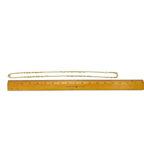 Vintage Gold-tone Cylinder Bead & open oval Bar L… - image 6