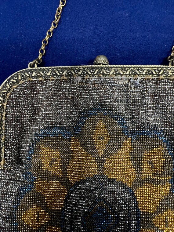 Antique French Steel Cut Micro Beaded Handbag Eve… - image 4