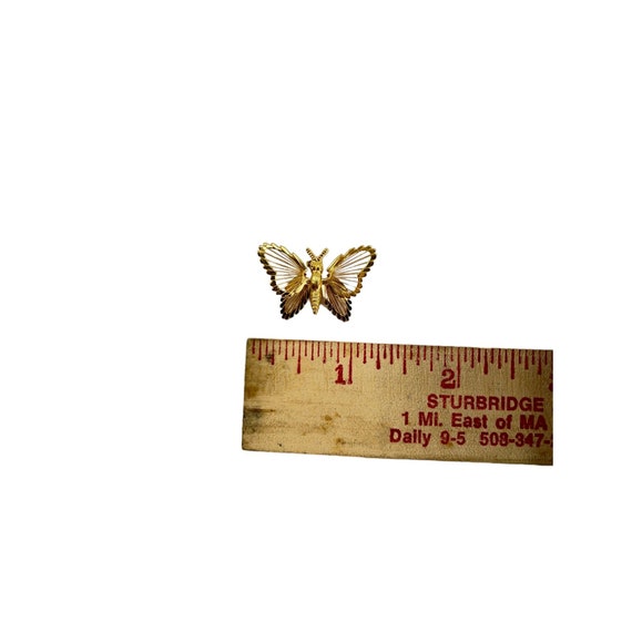 Monet Gold tone Wire Butterfly Brooches 1 w/faux … - image 9