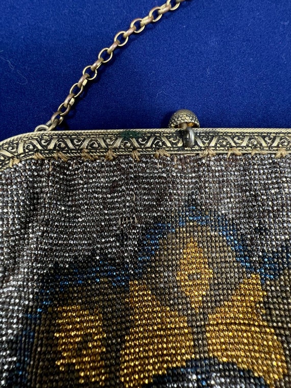 Antique French Steel Cut Micro Beaded Handbag Eve… - image 7