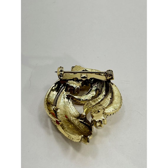 VTG Gold Tone Foiled Textured Flowing Leaves w/Fa… - image 8