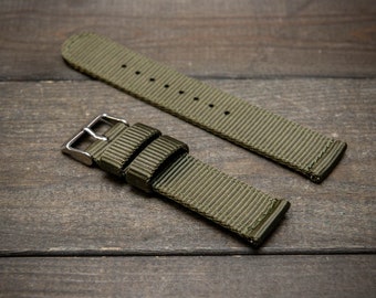 Bracelet de montre militaire en nylon, bracelet de montre premium en deux pièces 17 mm, 18 mm, 19 mm, 20 mm, 21 mm, 22 mm, 23 mm