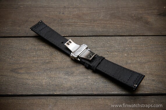 Canvas watch strap with deployment clasp sale