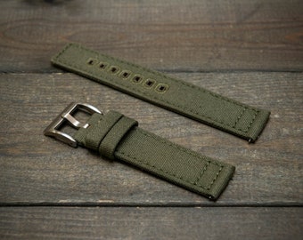 Bracelet de montre en toile – Bracelet de style militaire haut de gamme pour 19 mm-22 mm.