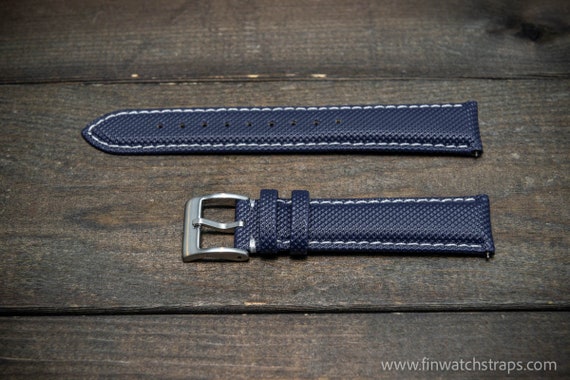 Sailcloth water-resistant watch strap 17-24 mm.