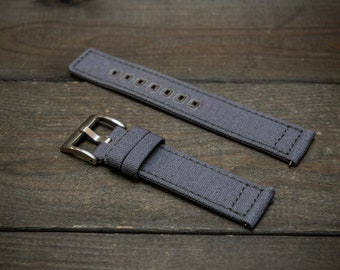 Bracelet de montre en toile – Bracelet de style militaire haut de gamme pour 19 mm-22 mm.