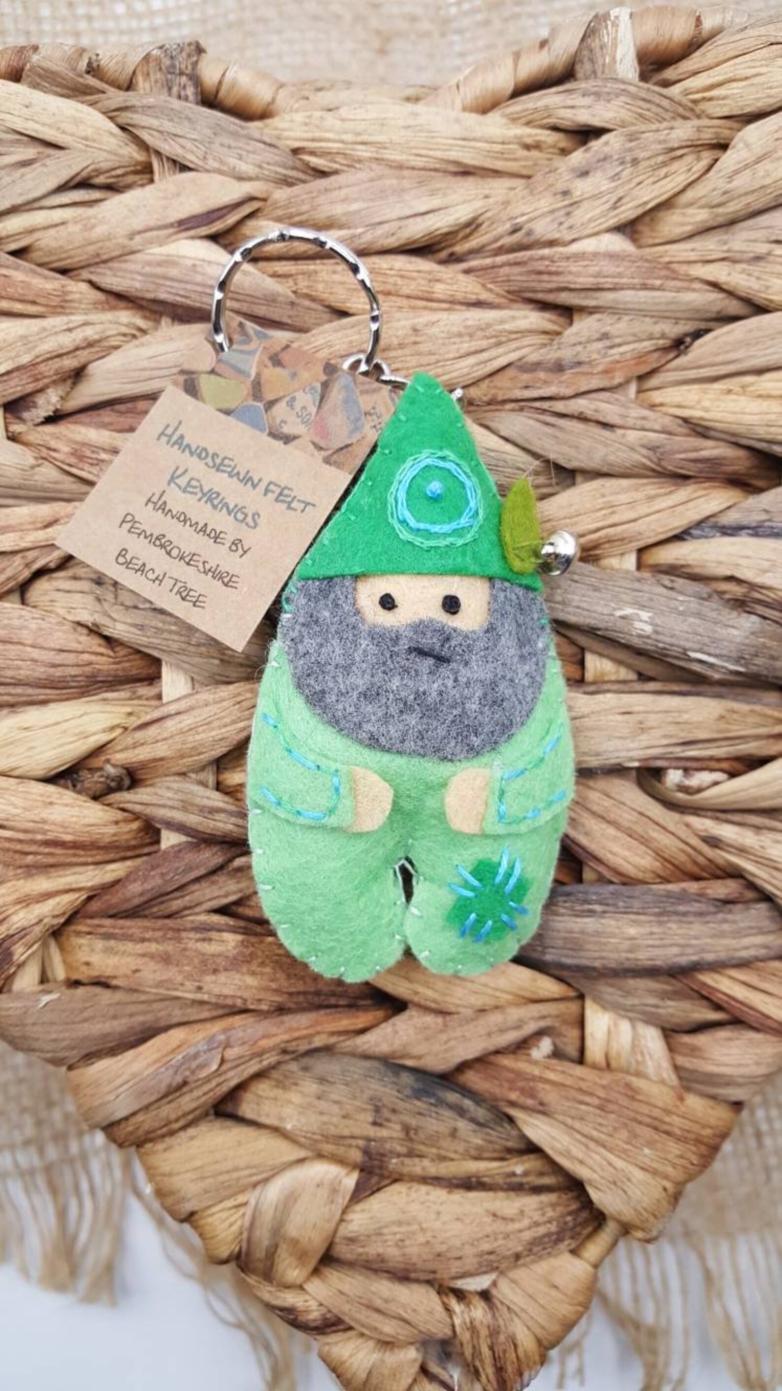 Gnome Keyring Hand Sewn Felt Key Ringcolourful Hand Etsy