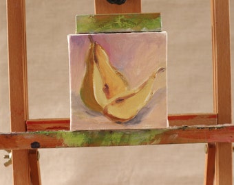 Pintura al óleo original - "Tiny Pear II" (2023)