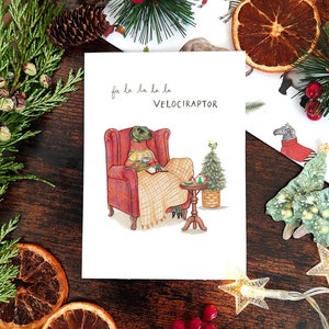 Velociraptor Christmas Card | Dinosaur Christmas Card | Christmas Cards | Quirky Christmas Card | Funny Christmas Cards Gift