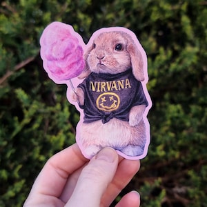 Bunny Band Tee Vinyl sticker - Nirvana Sticker