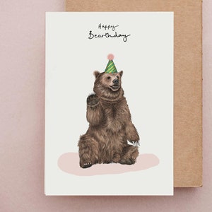 Happy Bearthday Card: Funny Grizzly Bear Birthday