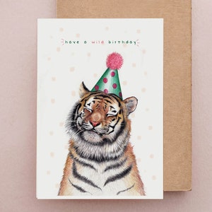 Have a Wild Birthday card, kids birthday card, Tiger Birthday Card, Cute Birthday Cards, Tiger Card, Birthday Cards