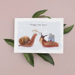 Snail New Home Card, New Home Card, Moving House Card, Housewarming card, Moving Cards, Cute New Home Card, Slug Card, Snail Cards