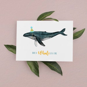 Whale Birthday Card, Funny cards, Birthday Cards, Cute Birthday Cards, Humpback Whale Birthday card, Whale Cards