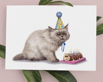 Grumpy Cat Birthday Card, Caterpillar Cake Nostalgia, Cats Birthday Cards