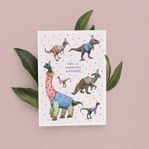 Dinosaur Birthday Card, T-Rex Birthday Card, Diplodocus Card, Parasaurolophus card, Children's birthday Card