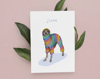 Iconic Italian Greyhound Card, Funny Birthday Card, Iggy Birthday cards, Funny Dog Cards, Pun Cards, Whippet Birthday Cards, Funny cards