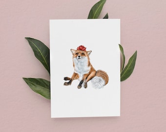 Fox Birthday Card, Birthday Cards, Cute Birthday Card, Birthday Cards Fox, Fox Lovers, Fox Birthday Gifts, Fox Illustration