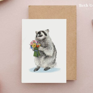 Raccoon Card | Mothers Day Card | Funny Mothers day Card | Thank you Cards