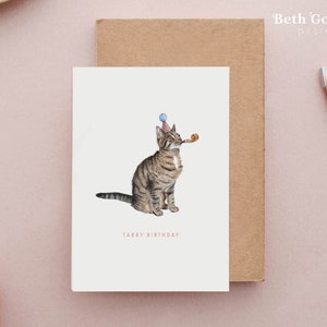 Tabby Cat Birthday Card, Cat birthday Cat, Tabby Birthday Card, Funny Cards, Cat Lovers, Cute Cat Birthday Card, Funny Cat Cards