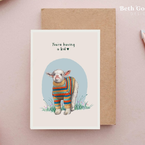You're having a Kid! Maternity card, expecting cards, new baby cards
