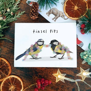 Weihnachtskarte mit Lametta-Motiv, Lustige Weihnachtskarte, Weihnachtskarte für den Freund, Weihnachtskarten mit Vogelmotiv, Weihnachtskarten für die Ehefrau, Lustiges Weihnachtsgeschenk