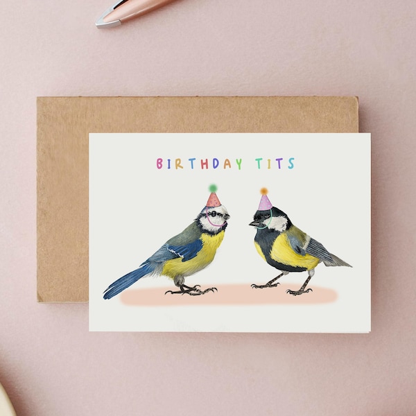 Birthday Tits Card, Funny Birthday Cards, Cards for Him, Cards for Her, Funny Cards, Birthday Cards