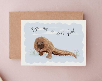 Pangolin Card, Valentines Cards, Romantic Cards, Pangolin Engagement Card, Pangolin Anniversary card