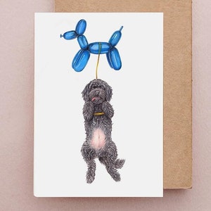 Cockapoo Geburtstagskarte, Ballon Karte, Cockapoo Karten, Cockapoo Geschenke, Cockerpoo Karten, Cavapoo Geburtstagskarte, Doodle Karten