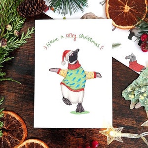 Penguin Christmas card, Cute Christmas Cards, Funny Christmas Card, Cute Christmas Card, Christmas Cards, Funny Cards Gift