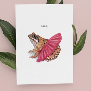 Toad Card, Funny Toad Card, Frog in a Tutu, Frog Birthday Card, Funny Cards, Cute Frog Card