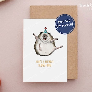 Hedgehog Birthday Card Birthday Cards Funny Cards image 1