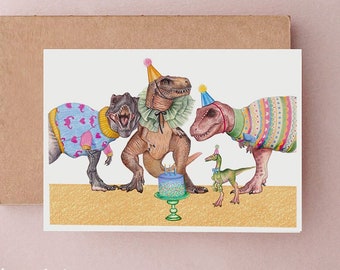 Dinosaur Birthday Card, T-Rex Birthday Card, Birthday Card for Son, Birthday Card for Nephew, Daughter Birthday Card